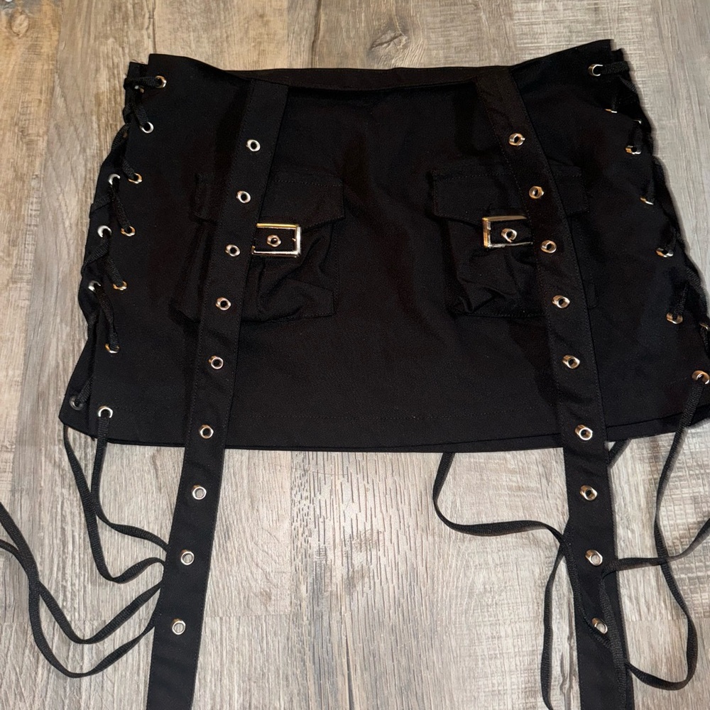 Black mini skirt